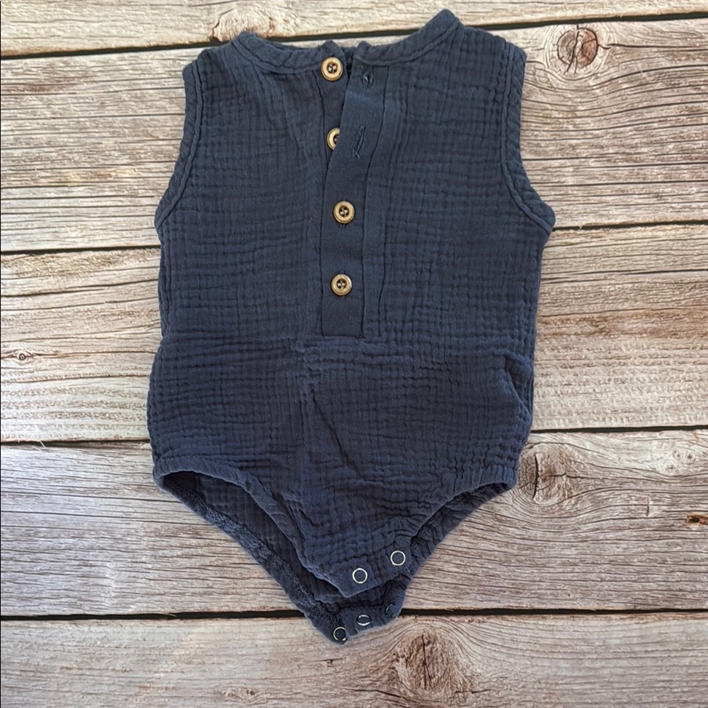 Navy Blue Sleeveless Kids One Piece